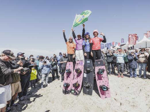Podio femenino de la prueba de Borkum